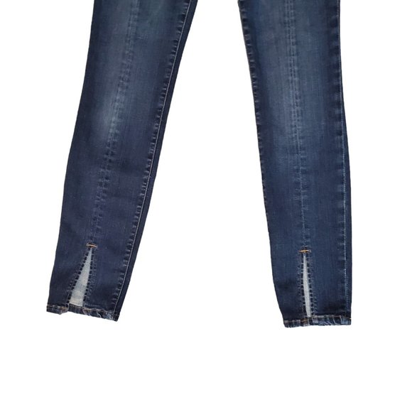 Frame Le High Skinny Wyman 27 (Meas 23x27.5 9.5" Mid Rise) Front Slit Jeans A13 - Picture 4 of 11